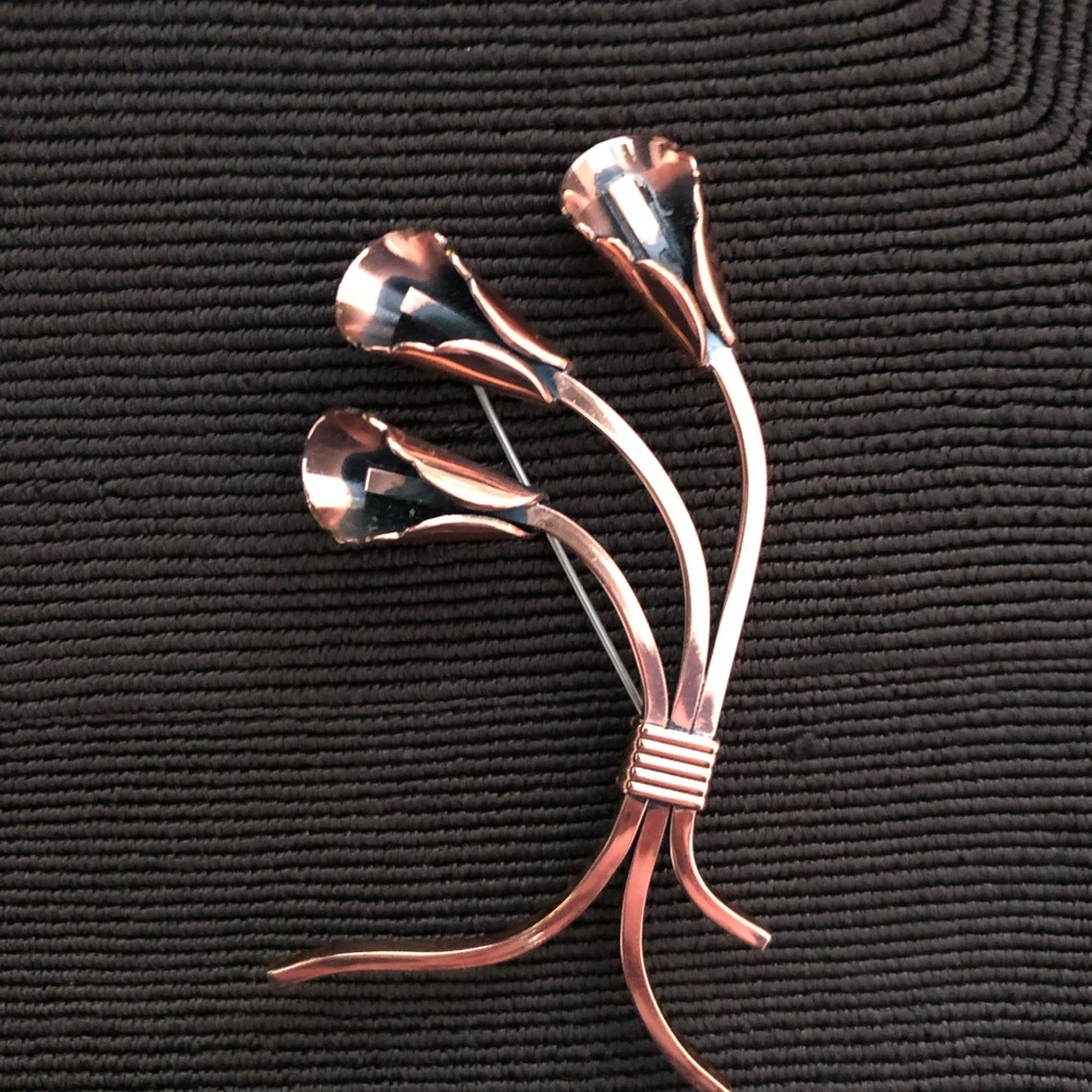 Vintage Mid Century Renoir  Copper Flower Brooch